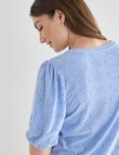 Whistle Broderie Knit Tee, Heather product photo View 05 S
