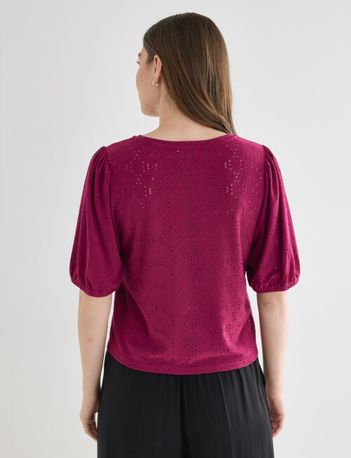 Whistle Broderie Knit Tee, Orchid product photo View 02 L