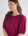 Whistle Broderie Knit Tee, Orchid product photo View 04 S