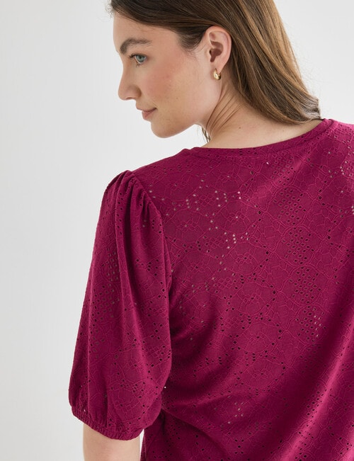 Whistle Broderie Knit Tee, Orchid product photo View 05 L
