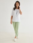 Ella J Classic Elbow Sleeve Tee, White product photo View 03 S