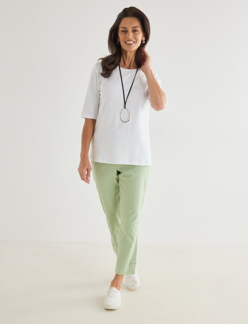 Ella J Classic Elbow Sleeve Tee, White product photo View 03 L