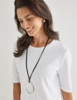 Ella J Classic Elbow Sleeve Tee, White product photo View 04 S