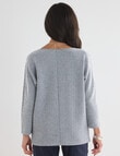 Ella J Batwing Stripe Top, Navy & White product photo View 02 S