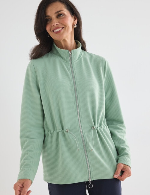 Ella J Zip Through Knit Sweatshirt, Lime product photo