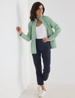 Ella J Zip Through Knit Sweatshirt, Lime product photo View 03 S