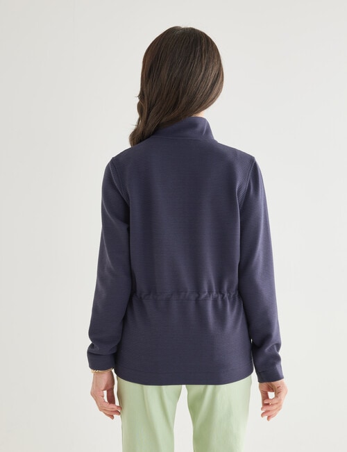 Ella J Zip Through Knit Sweatshirt, Navy product photo View 02 L