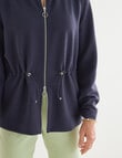 Ella J Zip Through Knit Sweatshirt, Navy product photo View 05 S