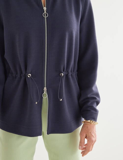 Ella J Zip Through Knit Sweatshirt, Navy product photo View 05 L
