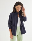 Ella J Zip Through Knit Sweatshirt, Navy product photo View 06 S