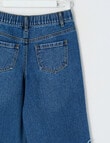 Mac & Ellie Bow Applique Wide Leg Jean, Mid Blue product photo View 02 S