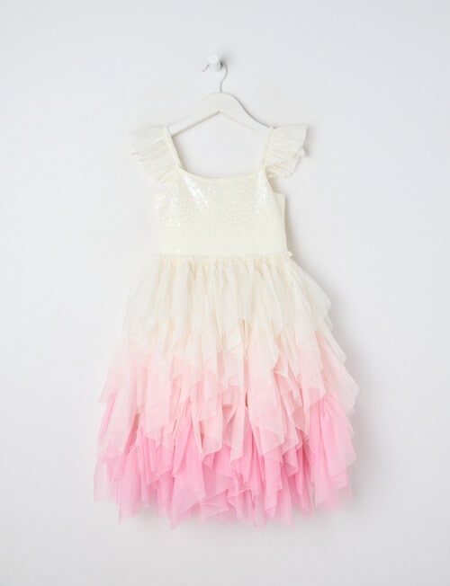 Mac & Ellie Party Sequin Ombre Waterfall Dress, Pink product photo