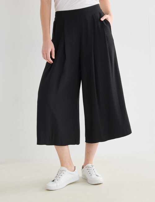Whistle Viscose Culotte Pant, Black product photo