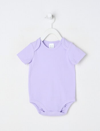 Teeny Weeny Rib Fashion Essentials Short-sleeve Bodysuit, Lilac product photo