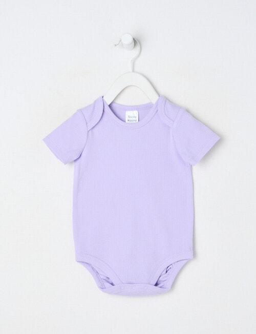 Teeny Weeny Rib Fashion Essentials Short-sleeve Bodysuit, Lilac product photo
