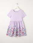 Mac & Ellie Butterfly Border Print Short Sleeve Knit Dress, Lilac product photo