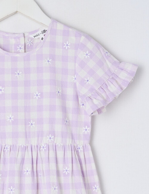 Mac & Ellie Gingham Daisy Tiered Dress, Lilac product photo View 02 L