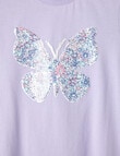 Mac & Ellie Flip Sequin Butterfly Short Sleeve Tee, Lilac product photo View 03 S