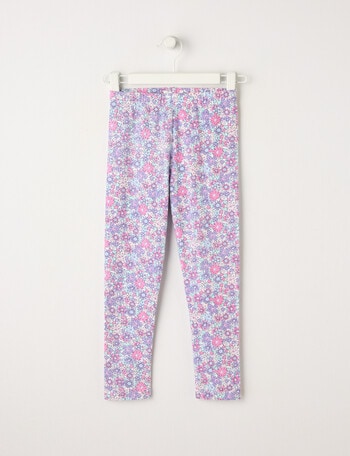 Mac & Ellie Ditsy Floral Full Length Legging, Vanilla product photo