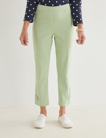 Ella J Straight Leg 7/8th Pant, Lime product photo