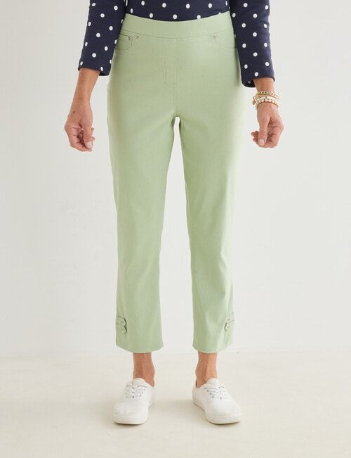 Ella J Straight Leg 7/8th Pant, Lime product photo