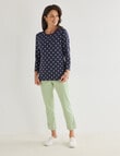 Ella J Straight Leg 7/8th Pant, Lime product photo View 03 S