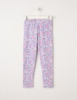 Mac & Ellie Ditsy Floral Full Length Legging, Vanilla product photo