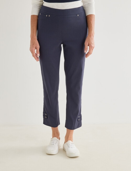 Ella J Straight Leg 7/8th Pant, Navy product photo