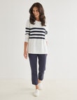 Ella J Straight Leg 7/8th Pant, Navy product photo View 03 S