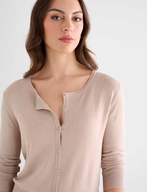 Oliver Black Crew Neck Cardigan, Birch product photo