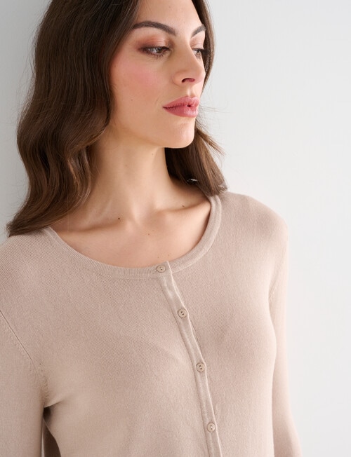Oliver Black Crew Neck Cardigan, Birch product photo View 04 L