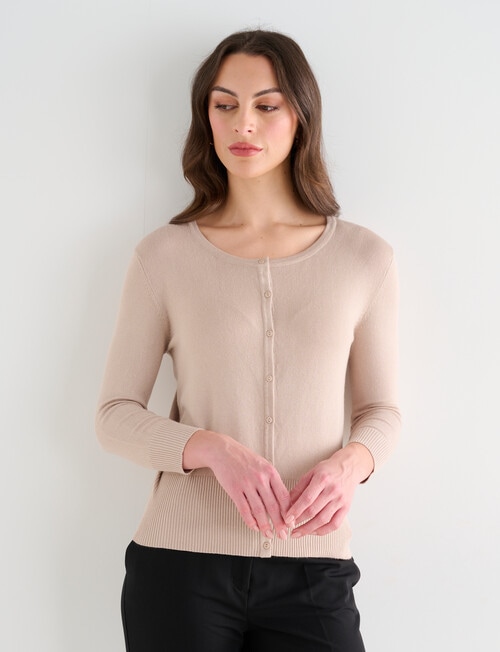 Oliver Black Crew Neck Cardigan, Birch product photo View 05 L