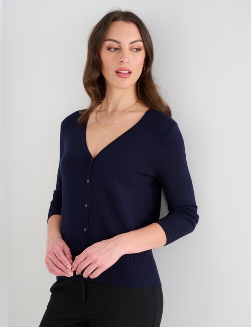Oliver Black V-neck Cardigan, Midnight product photo