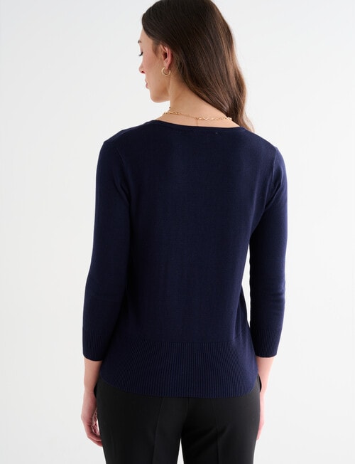 Oliver Black V-neck Cardigan, Midnight product photo View 02 L