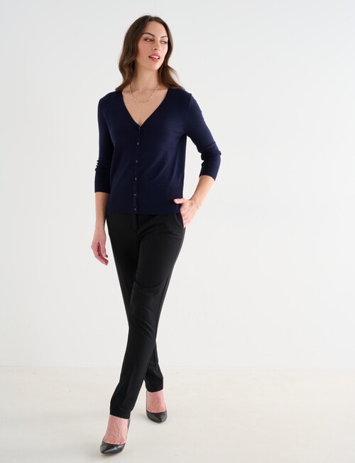 Oliver Black V-neck Cardigan, Midnight product photo View 03 L