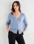 Oliver Black V-neck Cardigan, Soft Blue Marle product photo
