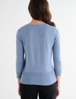 Oliver Black V-neck Cardigan, Soft Blue Marle product photo View 02 S