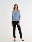 Oliver Black V-neck Cardigan, Soft Blue Marle product photo View 03 S