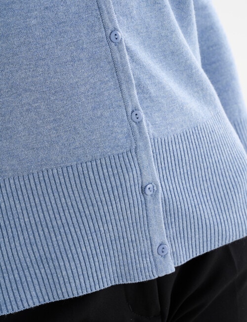 Oliver Black V-neck Cardigan, Soft Blue Marle product photo View 05 L