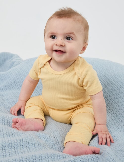 Teeny Weeny Rib Fashion Essentials Pant, Yellow product photo
