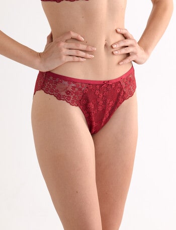 Lyric Marlene Lace Bikini Brief, Cherry Red product photo