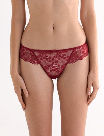 Lyric Marlene Lace G-String Brief, Cherry Red product photo