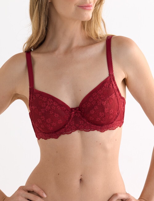 Lyric Marlene Lace Underwire Bra, Cherry Red, B-DD product photo