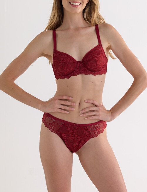 Lyric Marlene Lace Underwire Bra, Cherry Red, B-DD product photo View 03 L