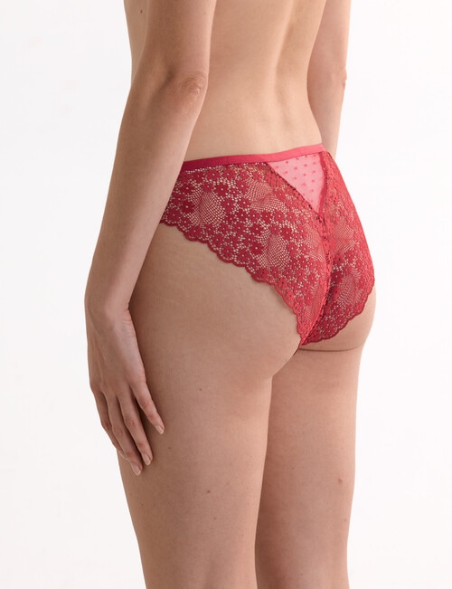 Lyric Marlene Lace Bikini Brief, Cherry Red product photo View 02 L