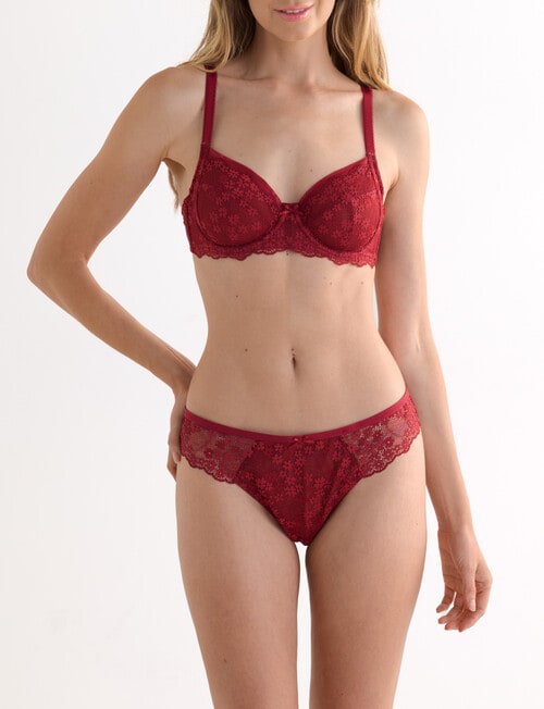 Lyric Marlene Lace Bikini Brief, Cherry Red product photo View 03 L