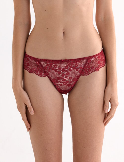 Lyric Marlene Lace G-String Brief, Cherry Red product photo