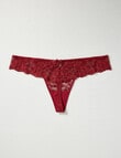 Lyric Marlene Lace G-String Brief, Cherry Red product photo View 02 S