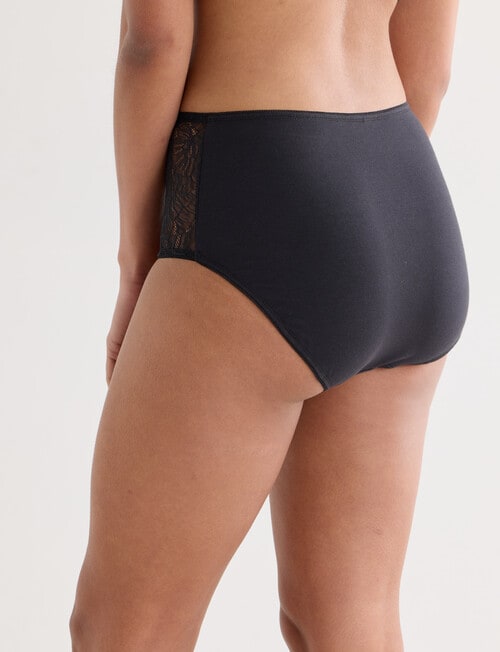 Lyric Amber Lace Trim Full Brief, Black product photo View 02 L