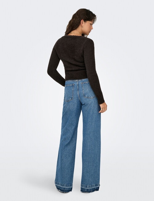 ONLY Kerry Button Knit Cardigan, Chocolate Torte product photo View 02 L